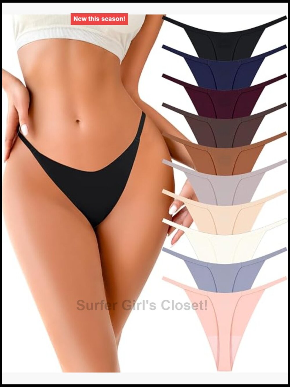 10 Pack Seamless G-String Thongs No Show Low Rise Panties Stretch